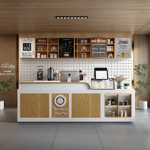 奶茶店收银台创意服装店吧台咖啡吗美容院柜台饭店前台现代接待台