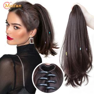 MEIFAN Claw on Ponytail Clip in Hair Extensions Straight Pon