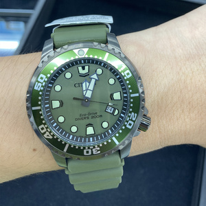 西铁城光动能潜水表防水夜光绿水鬼男表bn0157-11x 0158-18x 85x