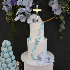 基督教婴儿受洗十字架蛋糕插牌金色银色亚克力安高插牌甜品台装饰