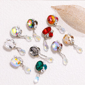 2021网红爆款天使之泪美甲饰品堆钻流苏吊坠轻奢指甲装饰钻石水钻