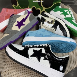 bapesta sk8 漆皮麂皮休闲滑板鞋vibe街头流星百搭低帮真皮运动鞋