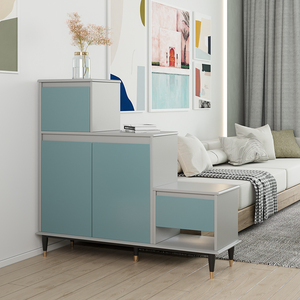 现代简约轻奢玄关柜鞋柜一体隔断柜烤漆面板双面款式客厅高低柜子