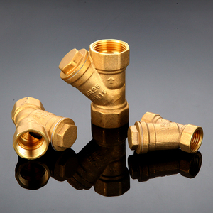 暖气管道过滤器y型4分地暖专用分水器中央空调滤网阀门铜6分加厚1
