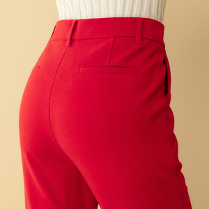 大喇叭裤女红色