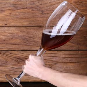 个性巨型超大杯高脚啤酒杯玻璃特大号3000ml扎啤杯特色酒吧红酒杯