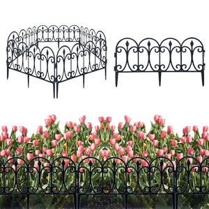 厂家塑料篱笆仿石园艺栅栏插黑色花式围栏花园装饰园林塑胶护栏插