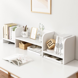 桌面置物架桌上书架书桌整理神器简易办公室办公桌子上放的收纳架