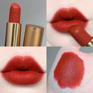 现货gucci古驰哑光碎花金管 25 滋润505雾面口红506#515#208#511