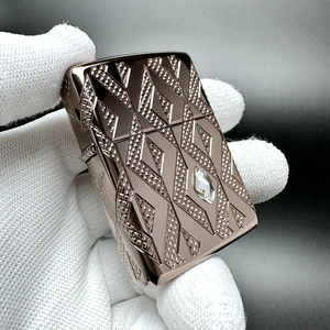 12年老店 之宝zippo打火机正品 美版原版盔甲 蔷薇水晶49702 大盒