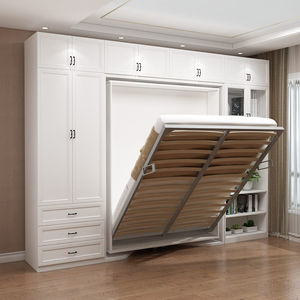 强象创意旋转书桌柜隐形床翻床折叠床组合柜多功能壁床隐藏床书柜