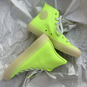 匡威converse neon leather all star 荧光绿高帮男鞋女鞋166567c