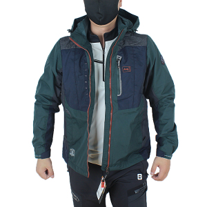 春秋款男式户外冲锋衣防水防风拼色短款登山服男单冲保暖透气带帽
