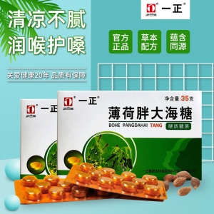 一正薄荷胖大海糖含片硬质糖果清凉爽口清新口气两盒装