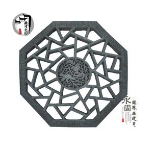水泥花窗围墙园林仿古漏窗山窗透景镂空景窗苏派隔窗冰裂纹八边形