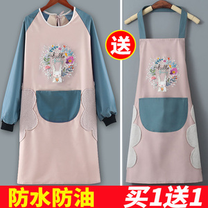 围裙家用厨房防水防油男女工作服布卡通印花日系韩版时尚围腰罩衣