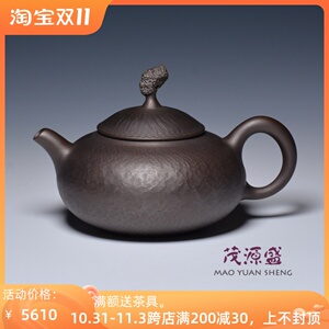 【茂源盛】台湾张世奇纯手工窑变陶瓷女王头黑金刚骨董茶壶 160ml