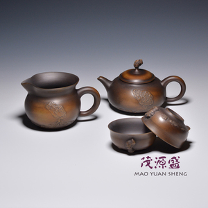 伊雪飘零carina淘宝台湾陶艺名家 张世奇 纯手工窑变茶壶 堆泥荷花