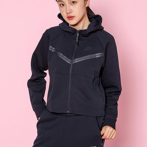 nike耐克女装秋季运动服连帽针织休闲短款夹克外套cw4299-010