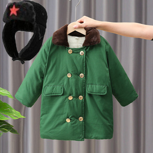 老款军棉大衣儿童加厚绿色男宝宝复古棉衣小男孩土潮东北男童棉袄