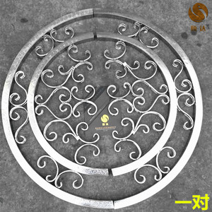 304欧式大门半圆弧形弯管门花配件 不锈钢欧式配件庭院大门装饰花