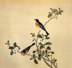 故宫鸟谱070燕雀仿古画复制名人字画名家书画29x32花鸟画