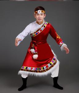 金钻藏族舞蹈演出男士少数民族特色传统舞台表演服饰套装西藏套装