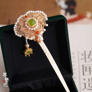 寻簪记原创复古大金如意旗袍汉服配饰盘发簪子步摇发饰 如我心意