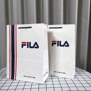 fila/斐乐新款专柜购物纸袋手提鞋盒袋包装袋环保购物白色礼品袋