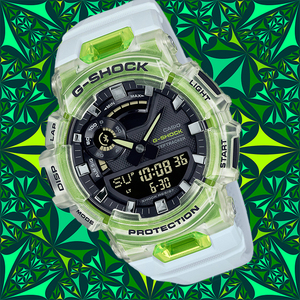 卡西欧男女中性腕表手表防水运动大表盘日本腕表透明绿色石英电子