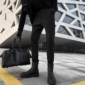 裤子男春秋季搭配马丁靴休闲长裤痞帅炸街修身束脚百搭运动裤潮牌