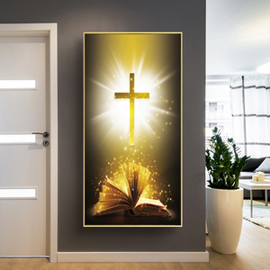 装饰画耶稣画像玄关画基督教挂画客厅餐厅卧室背景壁画横版2人付款