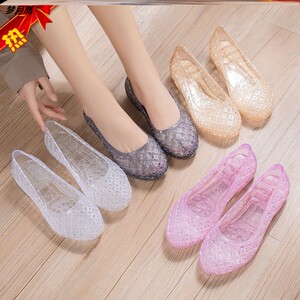 水晶胶凉鞋女塑料透明高跟