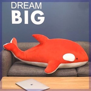 网红斯卡蒂虎鲸抱枕明日方舟周边红色虎鲸玩偶女生抱枕睡觉长条
