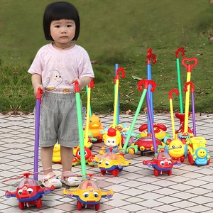 儿童学步车手推飞机宝宝婴儿玩具单杆响铃推推乐1-2岁3岁学走路