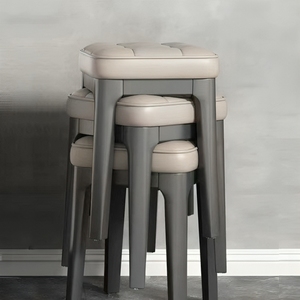 塑料加厚凳子家用现代简约塑料凳圆凳椅子可叠放板凳备用沙发客厅