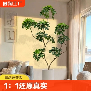 鸭脚木仿真绿植落地盆栽仿生植物摆件室内客厅沙发旁装饰盆景假树
