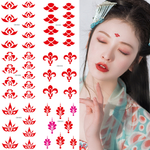 花钿眉心贴汉服古装花印美人纹身贴防水女持久性感写真额头贴纸