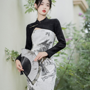 国风女装新中式旗袍年轻款气质高端精致吊带连衣裙女秋季新款长款