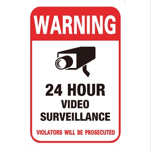 内有监控防盗标语监控器警示贴 摄像头贴纸标牌 警告标语安防标牌