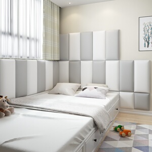 榻榻米墙围软包儿童防撞床头软包帖墙贴自粘靠背粘墙卡座家用背景