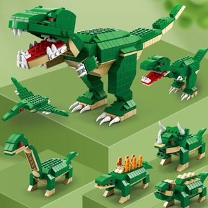 2024新款入门级侏罗纪拼图积木霸王龙恐龙模型男孩子益智拼装玩具