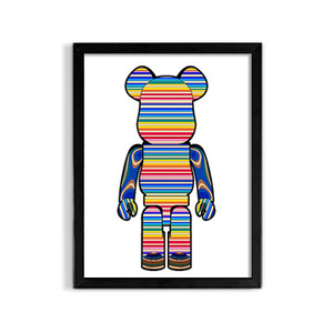 陈冠希bearbrick积木熊画 彩虹熊装饰家居店铺公寓别墅墙体潮流画