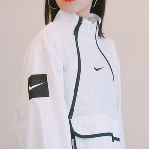 Nike耐克男女春秋双侧拉链口袋立领卫衣反光冲锋防风衣外套CU4119