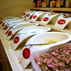 a5密胺仿瓷火锅店自助调料台碗火锅蘸料碗创意斜口碗白色小料碗
