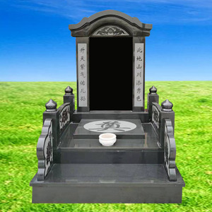 定做花岗岩墓碑大理石碑刻字中国黑农村土葬豪华家族墓碑公墓陵园