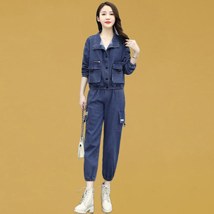 牛仔女套装两件套