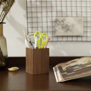 日式木质笔筒定制收纳盒木制欧式创意桌面摆件实木简约中国风笔座
