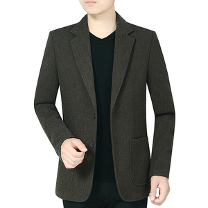 中年男人大叔商务休闲西装便服单西正装礼服爸爸西服修身羊毛外套