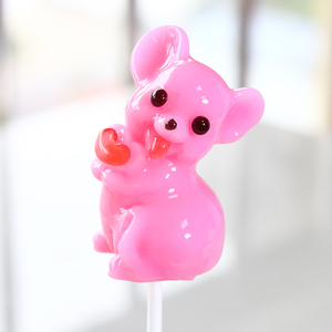 粉色老鼠高颜值手工棒棒糖卡通动物形状糖果送儿童幼儿园宝贝礼物
